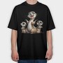 Meerkat Family, Tricou Oversize Barbati (Unisex)