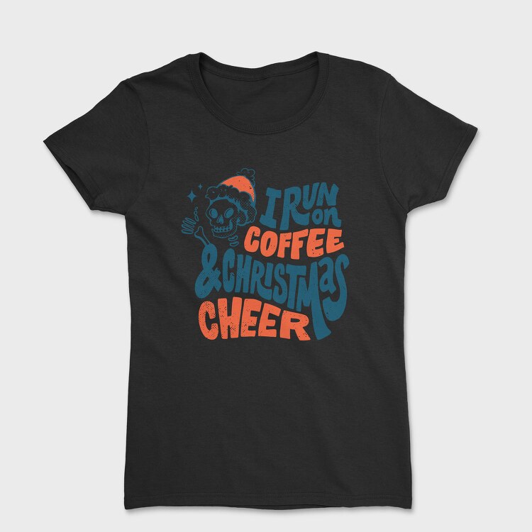 Anti Christmas Holiday Skeleton Santa Lettering, Tricou Femei