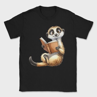 Meerkat Reading Book, Tricou Barbati (Unisex)