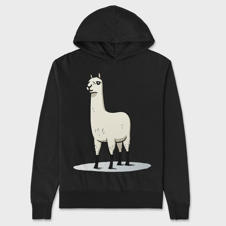 Llama Standing Up, Hanorac Oversize Barbati (Unisex)