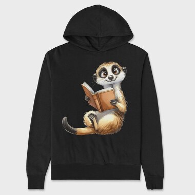 Meerkat Reading Book, Hanorac Oversize Barbati (Unisex)