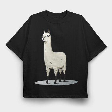 Llama Standing Up, Tricou Oversize Barbati (Unisex)