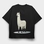 Llama Standing Up, Tricou Oversize Barbati (Unisex)