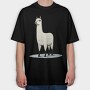 Llama Standing Up, Tricou Oversize Barbati (Unisex)