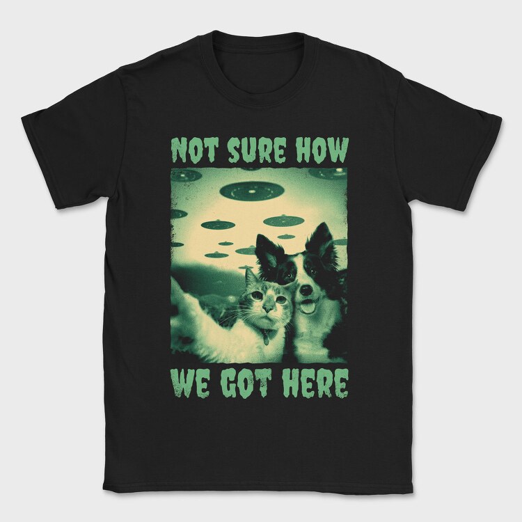 Dog and Cat Ufo, Tricou Barbati (Unisex)