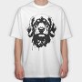 Dog Monochrome Portrait, Tricou Oversize Barbati (Unisex)
