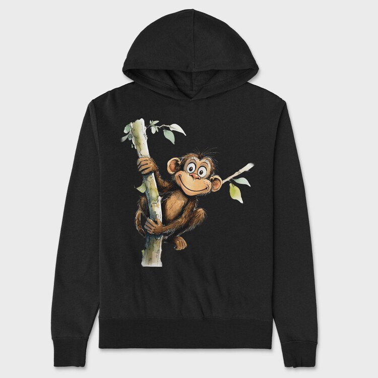 Monkey Climbing Tree, Hanorac Oversize Barbati (Unisex)
