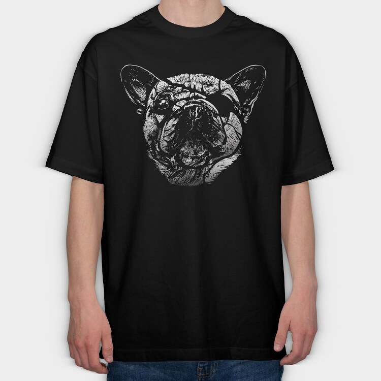 Dog Blindfold Portrait, Tricou Oversize Barbati (Unisex)
