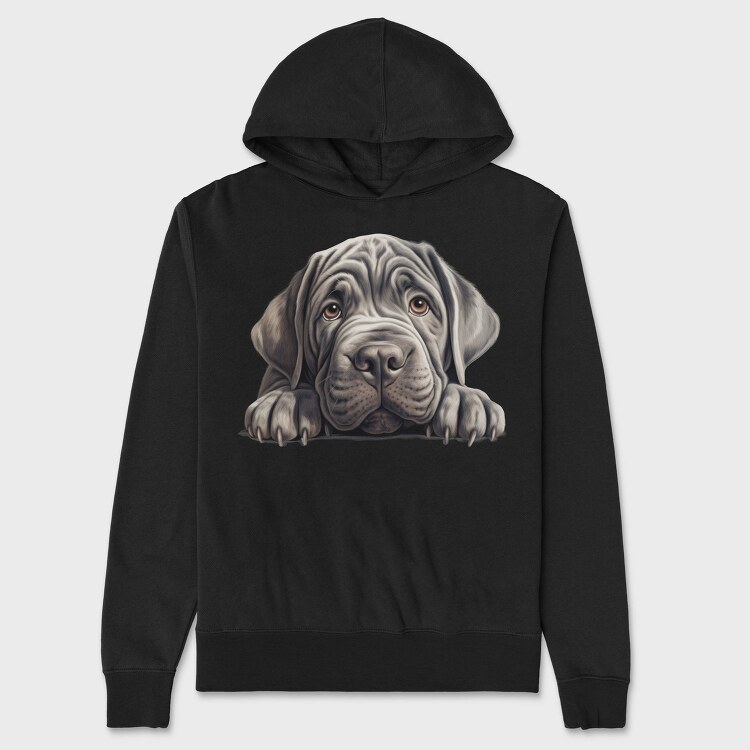 Neapolitan Mastiff Peeking, Hanorac Oversize Barbati (Unisex)