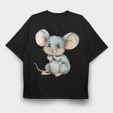 Mouse Smiling Forest, Tricou Oversize Barbati (Unisex)