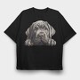 Neapolitan Mastiff Peeking, Tricou Oversize Barbati (Unisex)