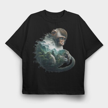 Monkey Forest Island, Tricou Oversize Barbati (Unisex)