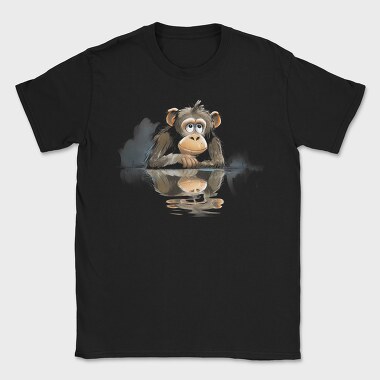 Monkey In Water, Tricou Barbati (Unisex)