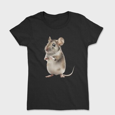 Mouse Standing Cute, Tricou Femei