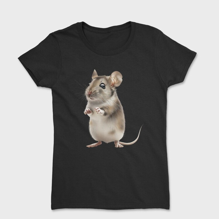 Mouse Standing Cute, Tricou Femei