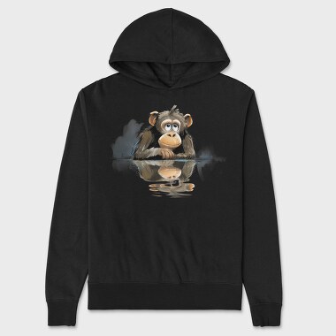Monkey In Water, Hanorac Oversize Barbati (Unisex)