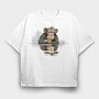 Monkey In Water, Tricou Oversize Barbati (Unisex)
