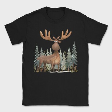 Moose In Forest, Tricou Barbati (Unisex)