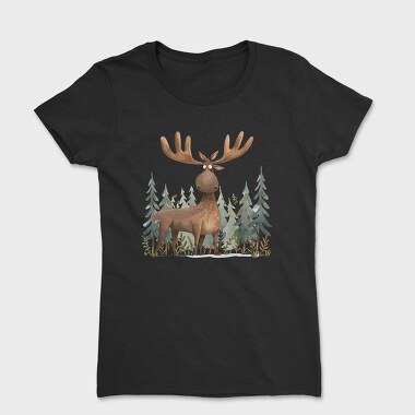 Moose In Forest, Tricou Femei