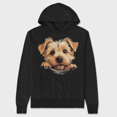 Norfolk Terrier Peeking, Hanorac Oversize Barbati (Unisex)
