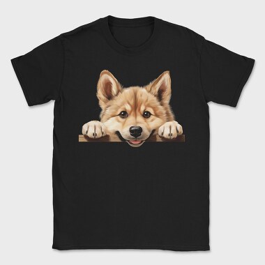 Norwegian Buhund Peeking, Tricou Barbati (Unisex)