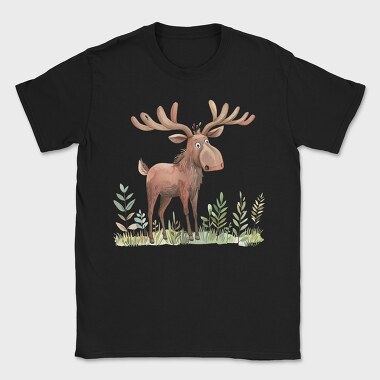 Moose In Grass, Tricou Barbati (Unisex)