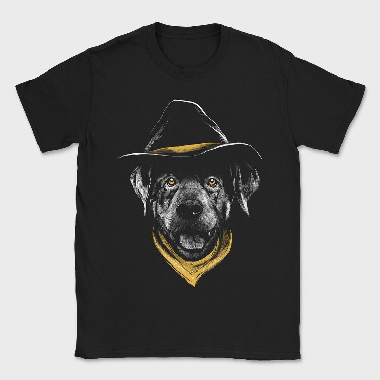 Dog Cowboy Realistic Color, Tricou Barbati (Unisex)