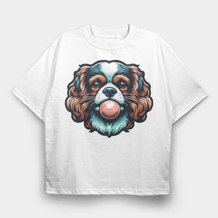 Dog Bubblegum 2, Tricou Oversize Barbati (Unisex)