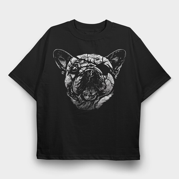 Dog Blindfold Portrait, Tricou Oversize Barbati (Unisex)
