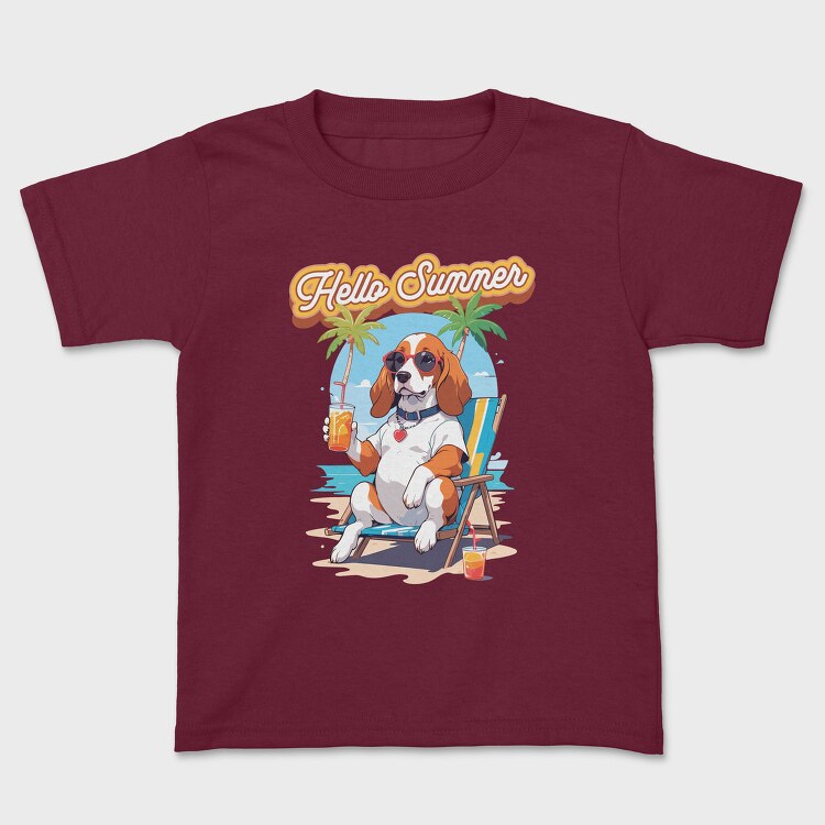 Dog Beach Hello Summer, Tricou Copii