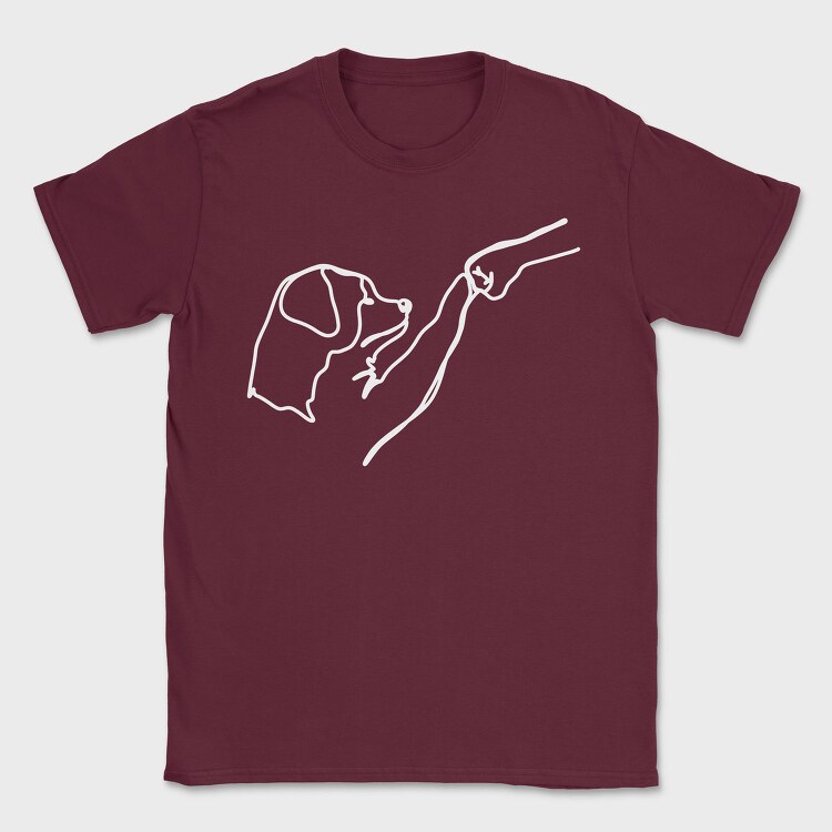 Dog and Man Lineart, Tricou Barbati (Unisex)