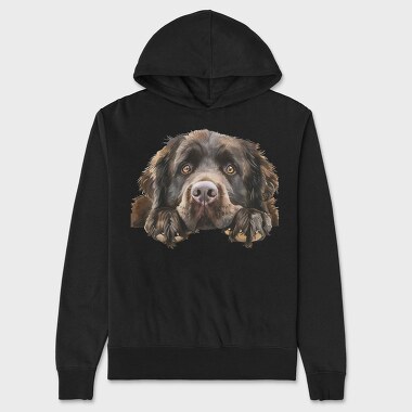 Newfoundland Peeking Face, Hanorac Oversize Barbati (Unisex)