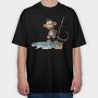 Monkey Smiling Clipart, Tricou Oversize Barbati (Unisex)