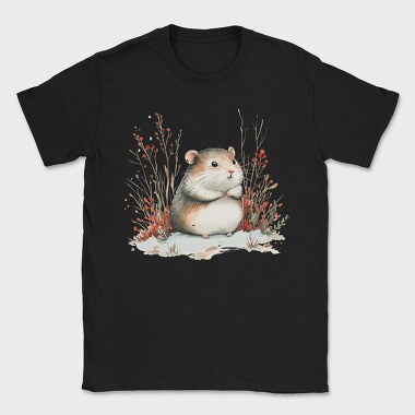 Mouse In Snow Bushes, Tricou Barbati (Unisex)