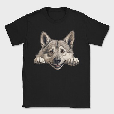 Norwegian Elkhound Peeking, Tricou Barbati (Unisex)