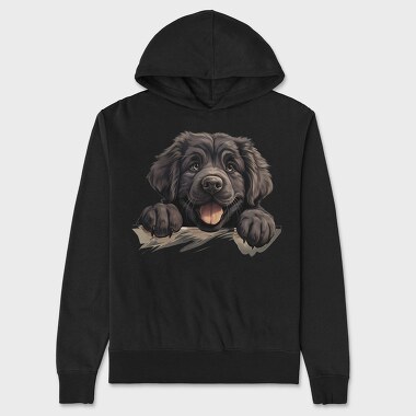 Newfoundland Peeking, Hanorac Oversize Barbati (Unisex)