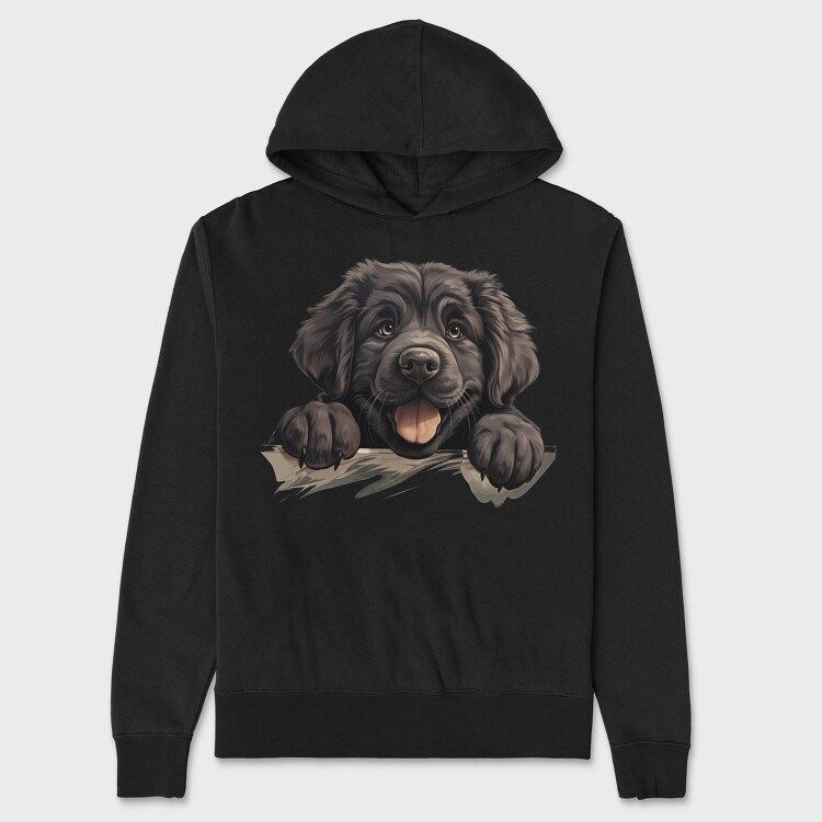 Newfoundland Peeking, Hanorac Oversize Barbati (Unisex)