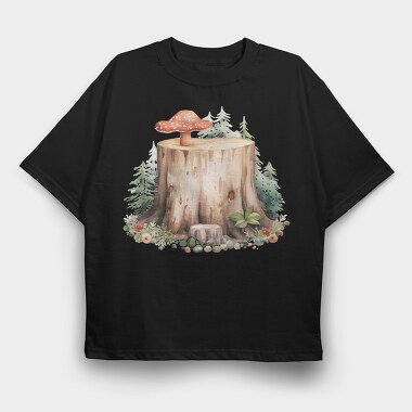 Mushroom Stump Forest, Tricou Oversize Barbati (Unisex)