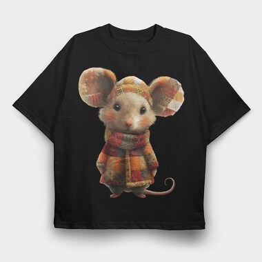 Mouse Patchwork, Tricou Oversize Barbati (Unisex)