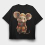 Mouse Patchwork, Tricou Oversize Barbati (Unisex)