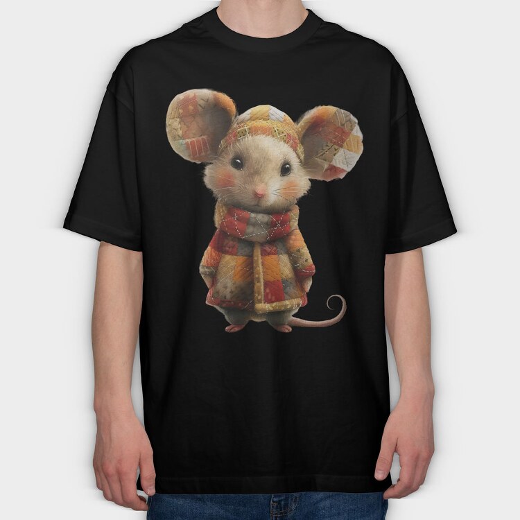Mouse Patchwork, Tricou Oversize Barbati (Unisex)