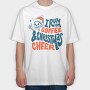 Anti Christmas Holiday Skeleton Santa Lettering, Tricou Oversize Barbati (Unisex)