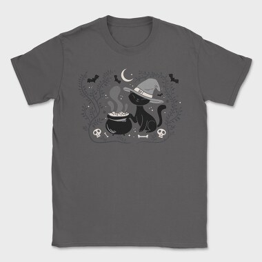 Witch Cat Halloween Illustration 3, Tricou Barbati (Unisex)