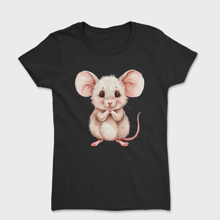 Mouse Praying Cute, Tricou Femei