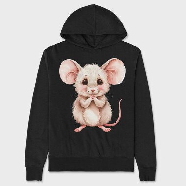 Mouse Praying Cute, Hanorac Oversize Barbati (Unisex)