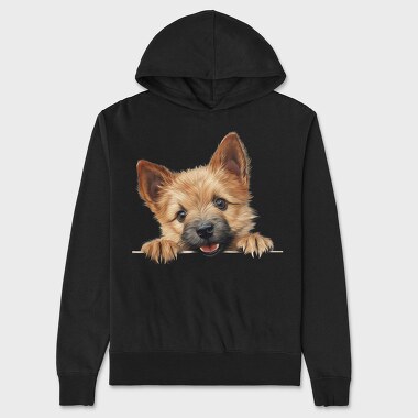Norwich Terrier Peeking, Hanorac Oversize Barbati (Unisex)