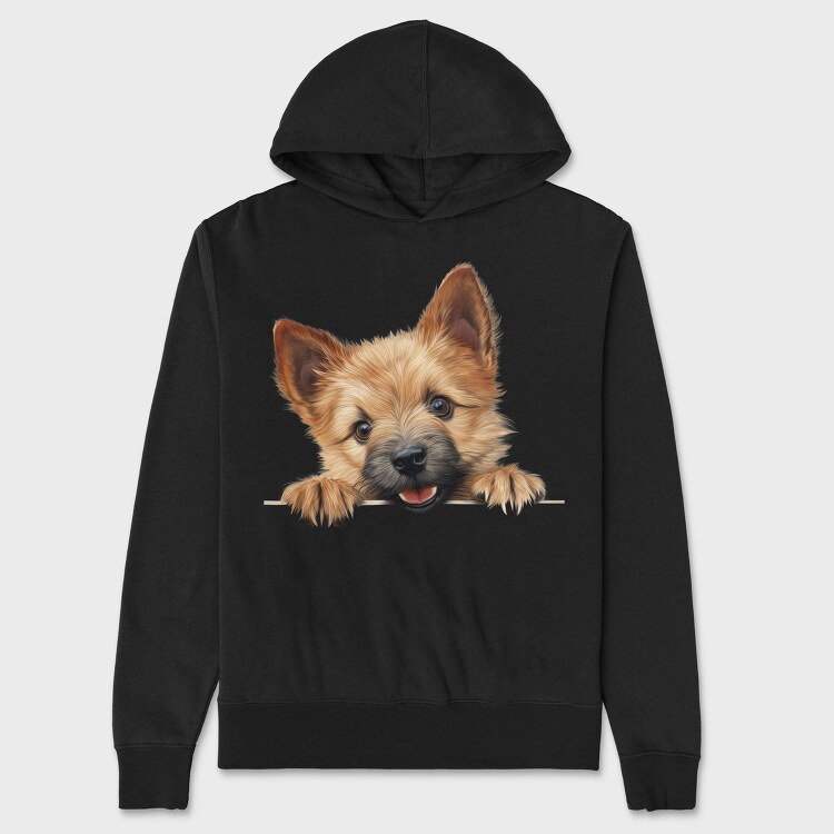 Norwich Terrier Peeking, Hanorac Oversize Barbati (Unisex)