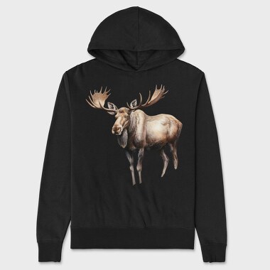 Moose Antlers Clipart, Hanorac Oversize Barbati (Unisex)