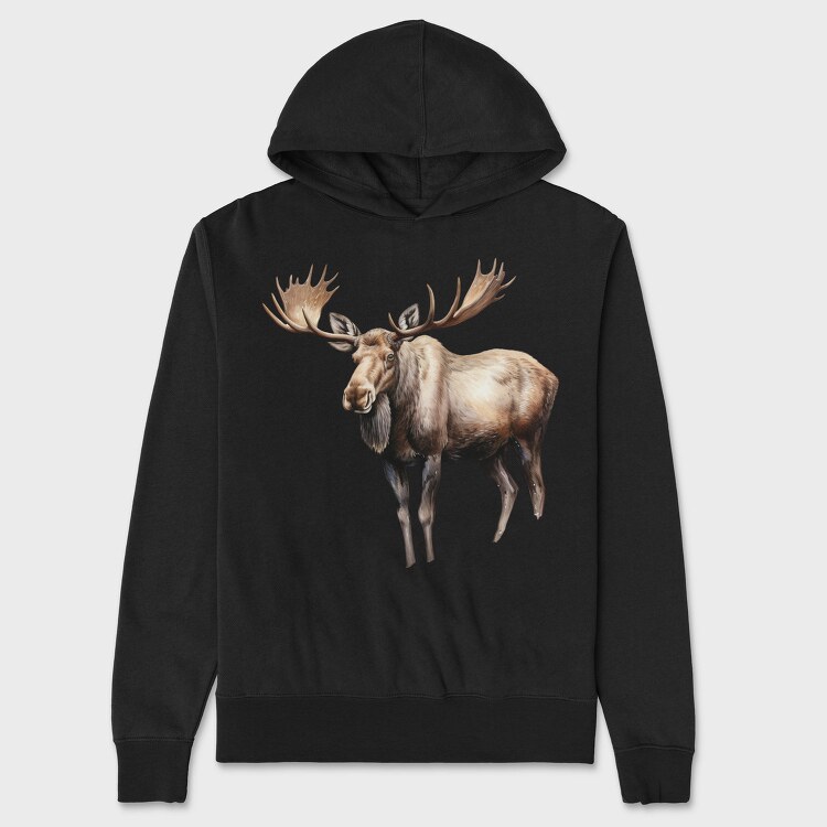 Moose Antlers Clipart, Hanorac Oversize Barbati (Unisex)