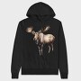 Moose Antlers Clipart, Hanorac Oversize Barbati (Unisex)